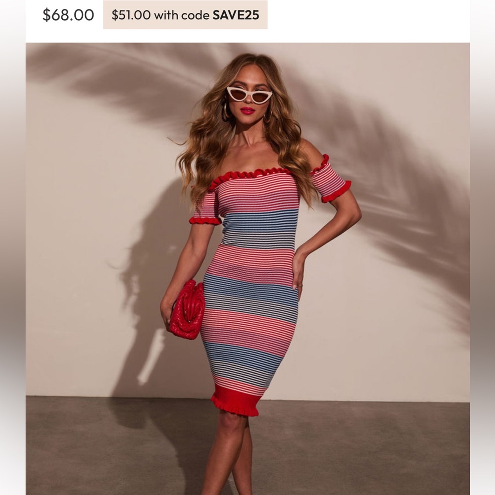 Vici spring Striped Knit Dress